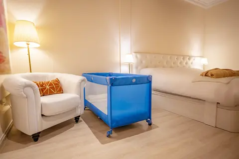 Baby cot prepared in Dune bedroom at Villa Monaco Adeje Tenerife Baby cot prepared in Dune bedroom at Villa Monaco Adeje Tenerife