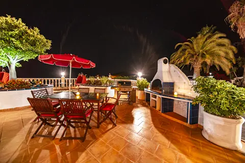 BBQ terrace at night at Villa Monaco Adeje Tenerife BBQ terrace at night at Villa Monaco Adeje Tenerife