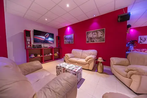 Entertainment lounge in the party room at Villa Monaco Adeje Tenerife Entertainment lounge in the party room at Villa Monaco Adeje Tenerife