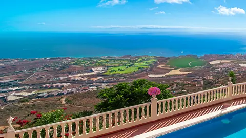 Sea and golf course views from Villa Monaco terrace in Adeje Tenerife Sea and golf course views from Villa Monaco terrace in Adeje Tenerife
